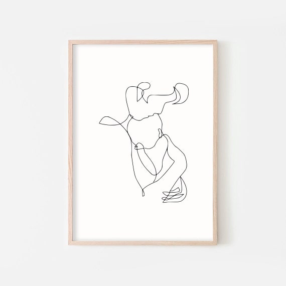Mama Y Bebe Una Linea De Dibujo De La Pared Arte De La Familia Etsy