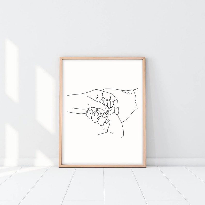 Holding Hand Family Print One Line Art Family Artwork Minimalist Art Line Drawing Line Art Family Trend Wall Art Family Hands Printable Art image 5