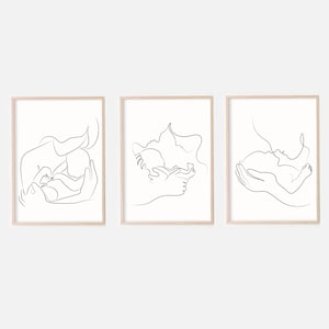 Family Art,Set of 3 Line Art Prints,Minimalist Art,Mothers Day Art,Nursery Prints,Family Illustration, Family Print,Mom Dad And Baby Art