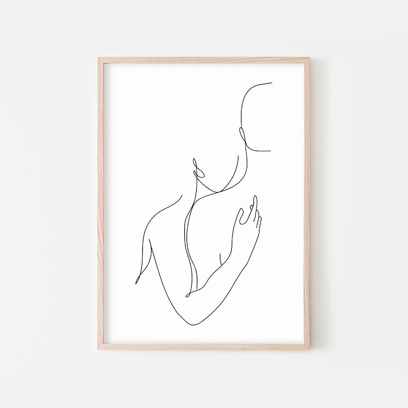 Abstract Couple Line Art Romantic Poster Couple One Line Art Body Couple One Line Drawing Love Line Art Love Print Hugs Line Art Minimalist image 1
