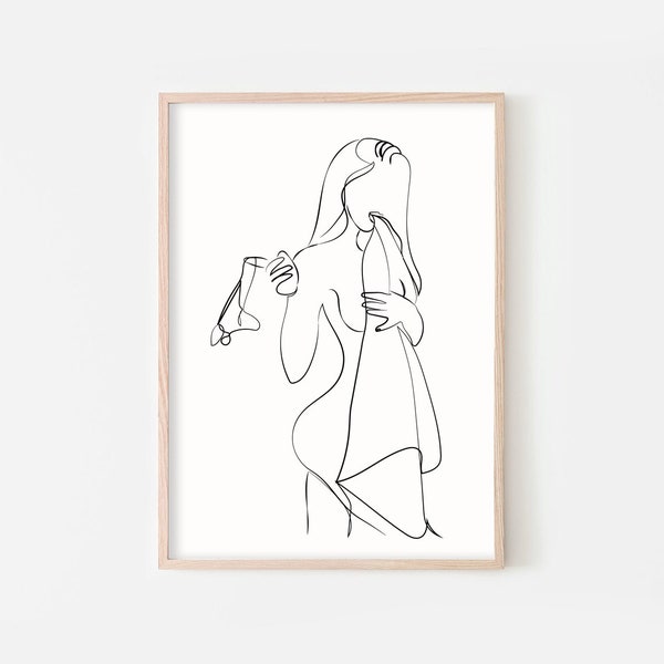Erotic One Line Art,Nude Art,Abstract Print,Nude Line Drawing, Sexy Drawing,Naked Prints,Female Body Printable Wall Art,Sexy Nude Woman Art