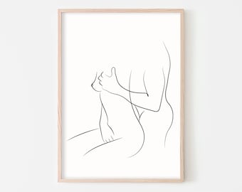 Erotic Line Art Print, Nude Line Drawing, Sex Scene Poster, Minimalist Wall Art, Erotique Poster, Naked Line Art, Bedroom Living Room Art