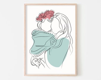 Custom Line Drawing From Photo Custom Family Portrait Custom Line Art Family Artwork Family Line Art Custom One Line Drawing Art Family Art