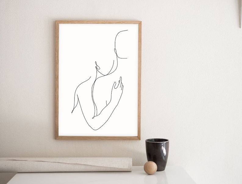 Abstract Couple Line Art Romantic Poster Couple One Line Art Body Couple One Line Drawing Love Line Art Love Print Hugs Line Art Minimalist image 2