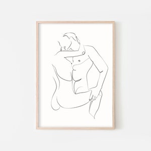 Erotische Linie Art Print 3er Set, Sexy Akt Wandkunst, nackte minimalistische Kunst, nackte Linie Kunst, moderne Kunst, Sex Szene Zeichnung Kunstwerk, einzigartige Kunst Bild 4