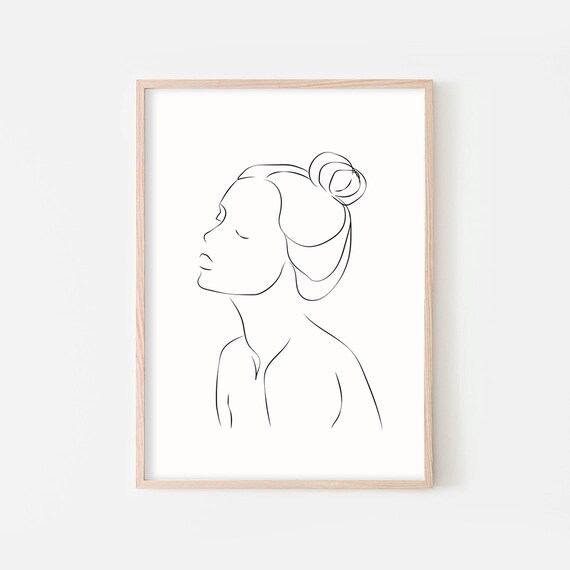 Abstract Face Line Art Woman Face Line Drawing Female Wall Art Female Face Form Art Abstract Face Art Modern Print One Line Art Digital Art