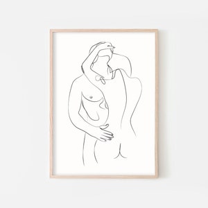 Erotische Linie Art Print 3er Set, Sexy Akt Wandkunst, nackte minimalistische Kunst, nackte Linie Kunst, moderne Kunst, Sex Szene Zeichnung Kunstwerk, einzigartige Kunst Bild 2