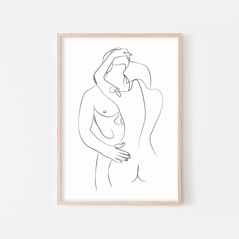 Erotische Linie Art Print 3er Set, Sexy Akt Wandkunst, nackte minimalistische Kunst, nackte Linie Kunst, moderne Kunst, Sex Szene Zeichnung Kunstwerk, einzigartige Kunst Bild 2