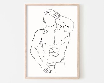 Abstract Man Body Art Line Art Man Male Nude Sketch Line Drawing Art Man Line Art Male Body One Line Drawing Man Nude Art Nude Print Man Art
