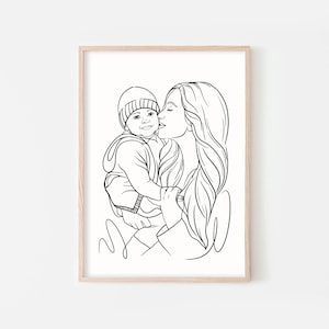 Custom Line Drawing, Portrait From Photo, Custom Portrait, Couple Line Art, Family Portrait, Sketches From Photo, Line Art,Abstract Portrait