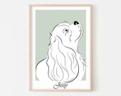 Custom Dog Portrait, Pet Sketch From Photo, Digital Illustration Art Print, Pet Portrait Drawing, Custom Line Art, Unique Pet Gifts