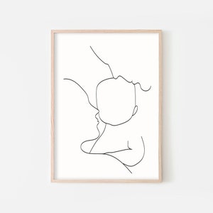 Abstract Family Line Art Couple Wall Art Family Artwork Family Minimal Print Newborn Wall Art Baby Print Family Drawing Art Fine Line Art