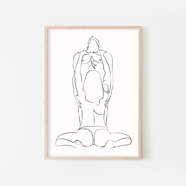 Nude Single Line Art Erotic One Line Art Naked Sexy Drawing Erotic Wall Art Naked Couple One Line Drawing Sexy Drawing Sex Scene Drawing