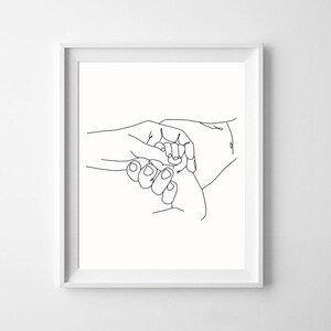 Holding Hand Family Print One Line Art Family Artwork Minimalist Art Line Drawing Line Art Family Trend Wall Art Family Hands Printable Art image 8