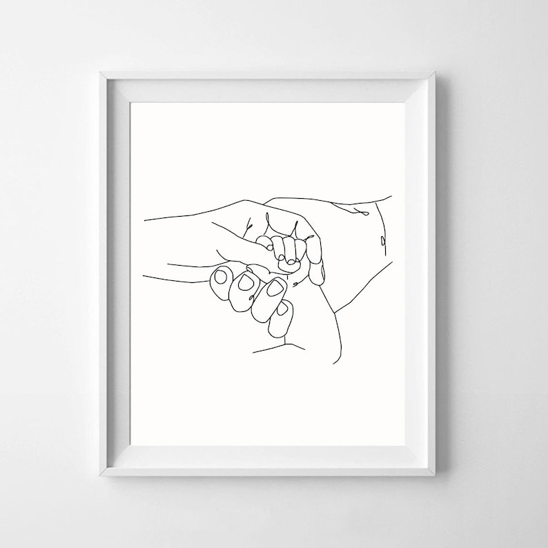 Holding Hand Family Print One Line Art Family Artwork Minimalist Art Line Drawing Line Art Family Trend Wall Art Family Hands Printable Art image 8