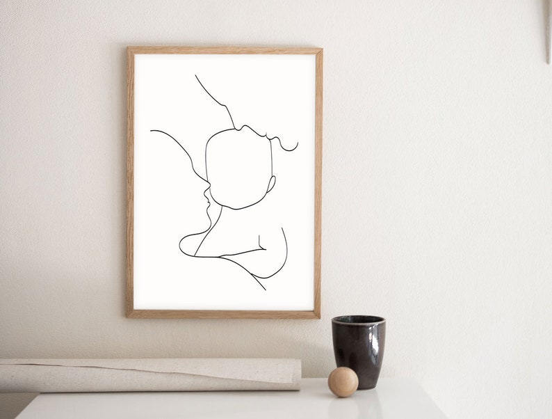 Abstract Family Line Art Couple Wall Art Family Artwork Family Etsy