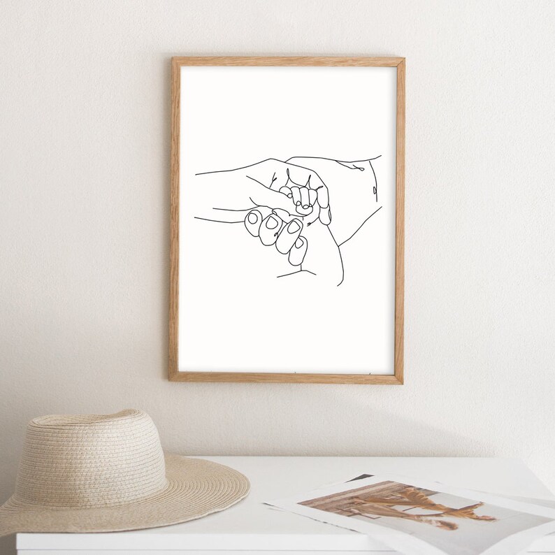 Holding Hand Family Print One Line Art Family Artwork Minimalist Art Line Drawing Line Art Family Trend Wall Art Family Hands Printable Art image 4