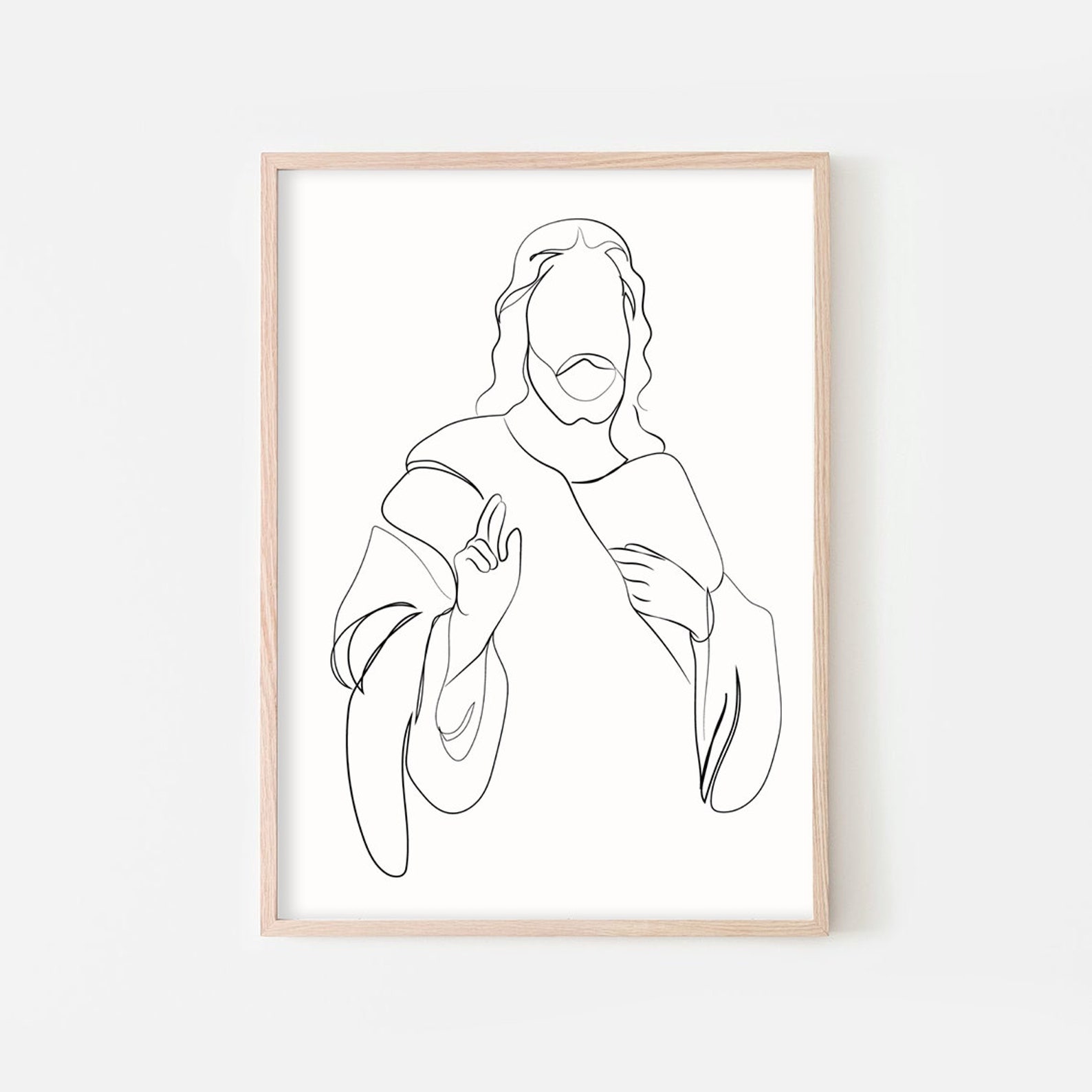 Jesus Art Jesus Line Art Jesus The Christ One Line Art Jesus Etsy