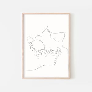 Stampa artistica di famiglia, stampa minimalista, stampa murale astratta, poster di famiglia, regalo per neonati, arte mamma papà e bambino, download digitale, arte astratta