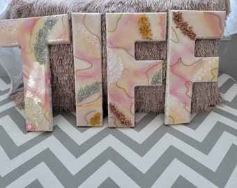 Marble Letters Decor | Etsy