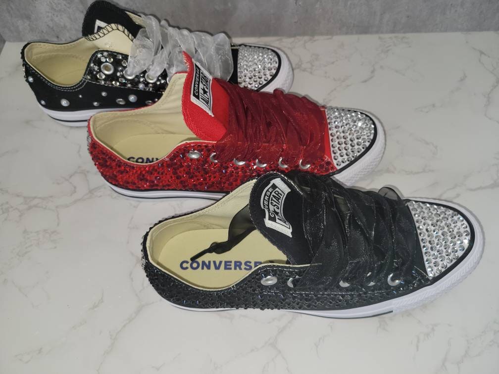 red bling sneakers