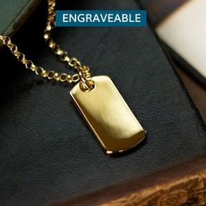 Mens gold dog tags top