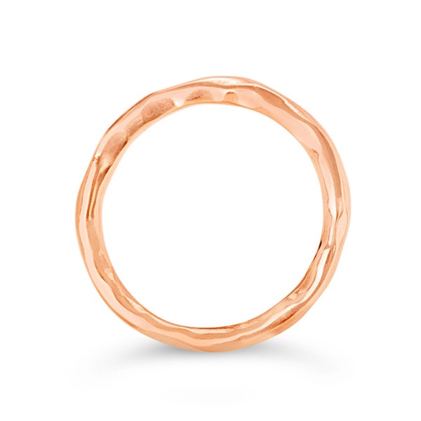 18 Carat Rose Gold Vermeil Band Ring, Rose Gold Stacking Ring, Rose Gold Stackable Ring, Silver Wedding or Promise Ring