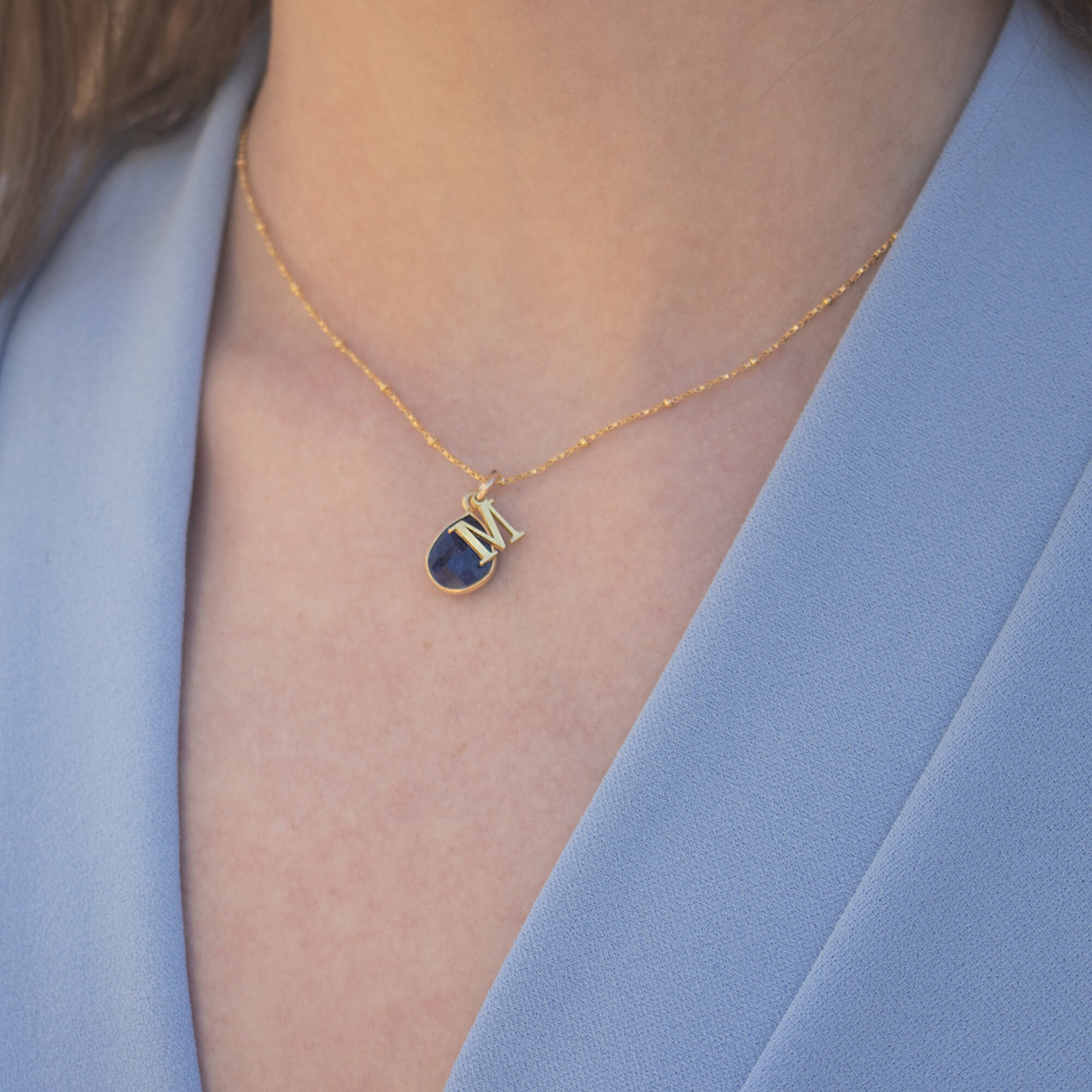 sapphire birthstone necklace