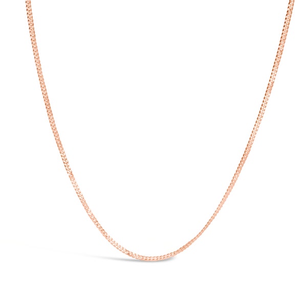 Medium-Weight Curb Chain Necklace, 18 Carat Rose Gold Vermeil, Rose Gold Chain in 16, 18, 24 or 30 inches by Lily Blanche Jewellery