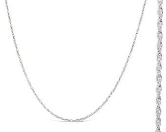 Sterling Silver Rope Chain Necklace: Dainty Double Helix Style