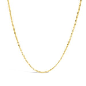 18 Carat Gold Vermeil Chain Necklace, Medium-Weight Curb Chain Necklace, Gold Vermeil Curb Chain in 16, 18, 20, 22, 24 or 30 inches