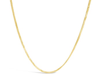 18 Carat Gold Vermeil Chain Necklace, Medium-Weight Curb Chain Necklace, Gold Vermeil Curb Chain in 16, 18, 20, 22, 24 or 30 inches