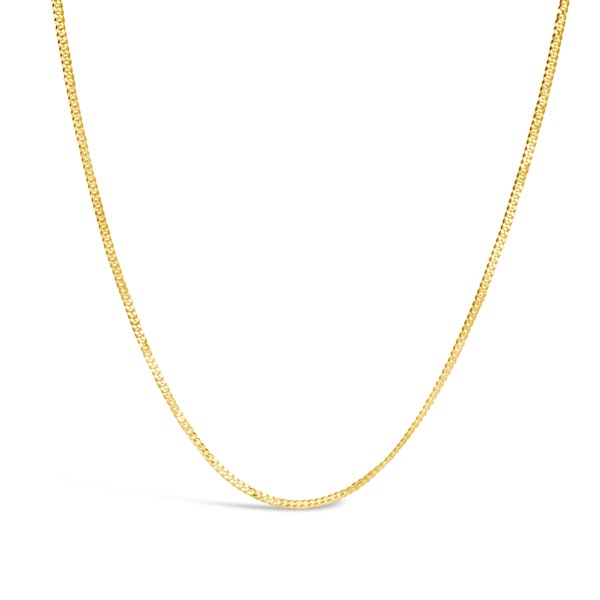 18 Carat Gold Vermeil Chain Necklace, Medium-Weight Curb Chain Necklace, Gold Vermeil Curb Chain in 16, 18, 20, 22, 24 or 30 inches