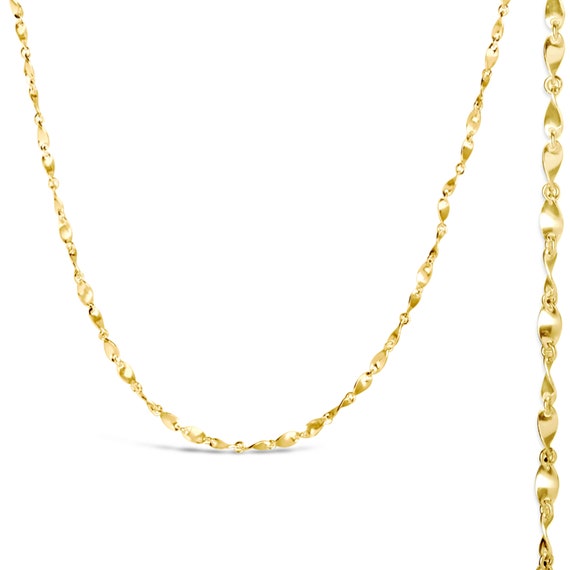 18 Carat Gold Vermeil Twist Chain, Twist Chain Necklace, Decorative Twist  Chain Pendant Necklace in 16, 18, 24 or 30 Inch Chain 