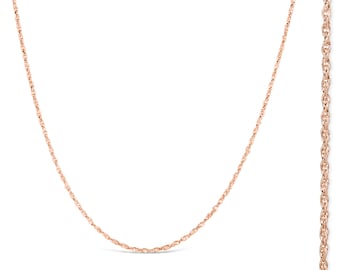 18 Carat Rose Gold Vermeil Rope Chain: Dainty Necklace | Free US Shipping and Duties Paid