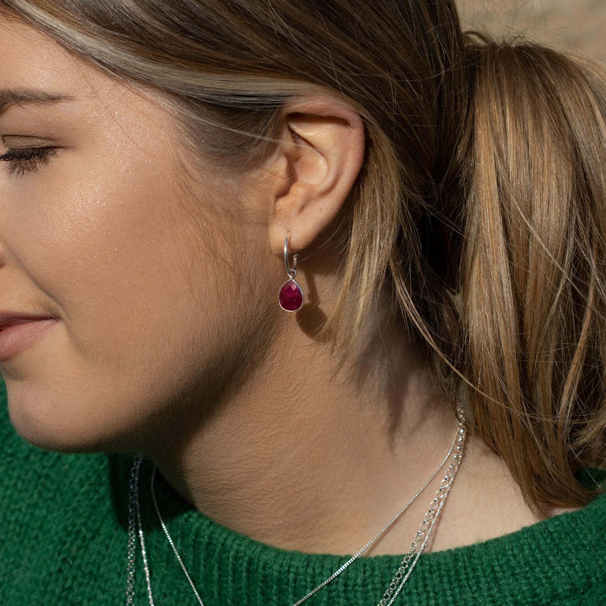 Genuine Ruby Earrings Rose Gold Ruby Earrings July | Etsy