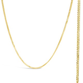 Catenina Barbazzale In Oro Giallo 9kt Su Argento Massiccio, Larghezza 5 Mm, Lunghezze Da 40 A 76 Cm