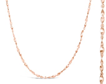 Rose Gold Vermeil Twist Chain Necklace: Decorative Chain | Free US Shipping and Duties Paid