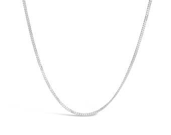 Solid 925 Sterling Silver Curb Chain Necklace – UK Hallmarked – Made In Italy – Various Lengths