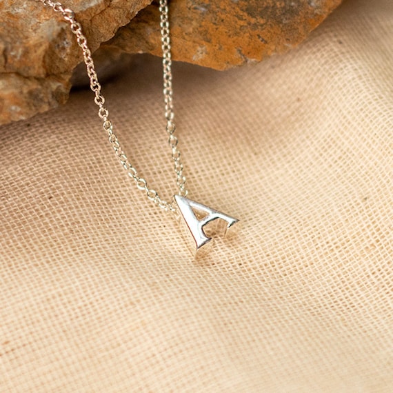 Personalised Silver Dainty Initial Necklace Custom Letter Necklace Sterling Silver Initial Necklace Personalised Gift Etsy Canada