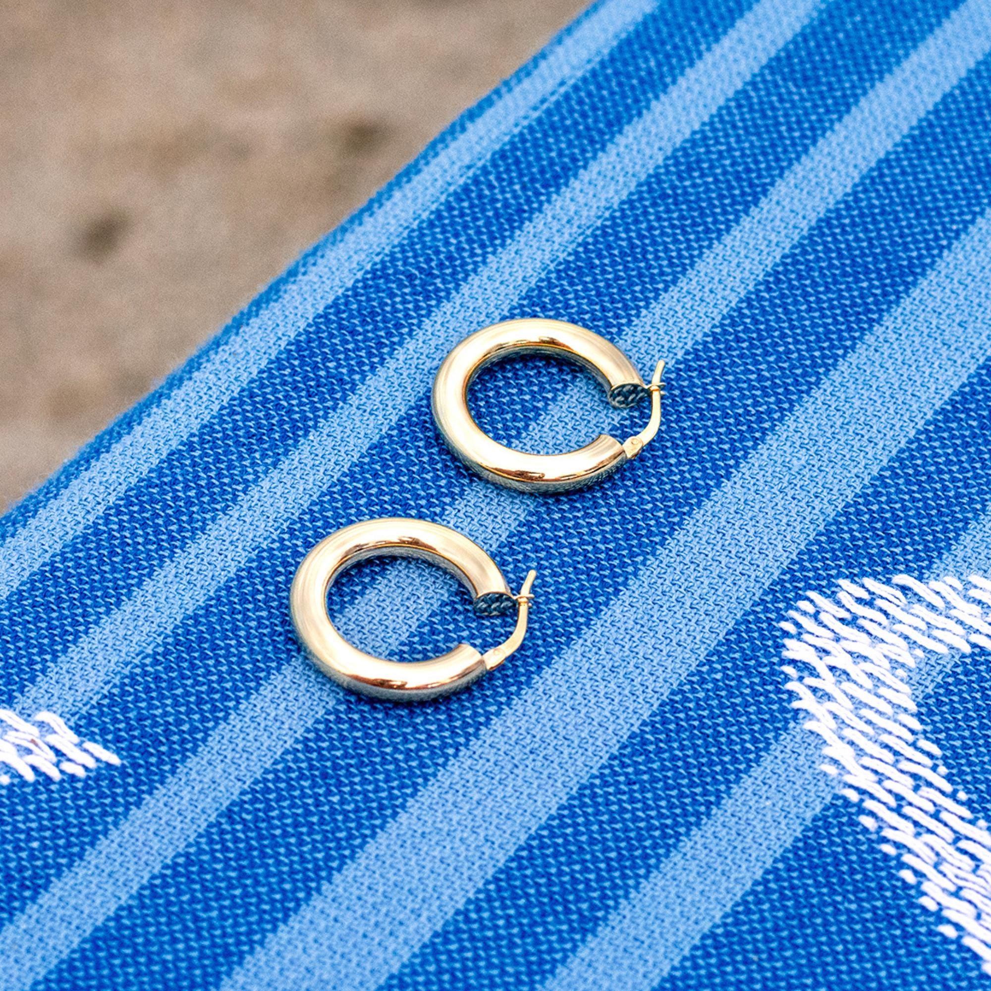Creolen Mit Zirkonia ️ 18 K. Gelbgold Filled | JOY