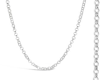 Sterling Silver Belcher Chain, Silver Chain Necklace, Belcher Chain Pendant, Silver Chain 16, 18, 20, 24 or 30 inches
