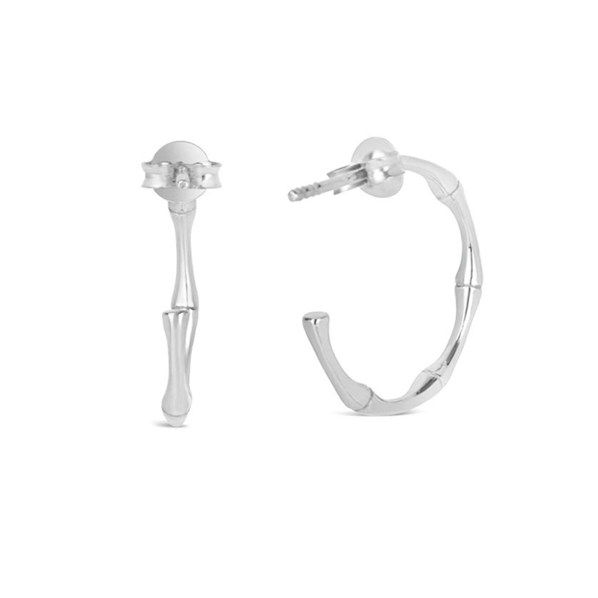 Sterling silver 2024 bamboo hoops