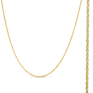 18 Carat Gold Vermeil Rope Chain, Dainty Gold Vermeil Rope Chain, Decorative Rope Chain in 16, 18, 20, 24 or 30 Inches, Gold Chain Necklace