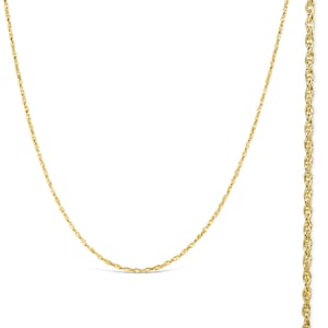 18 Carat Gold Vermeil Rope Chain: Dainty Necklace