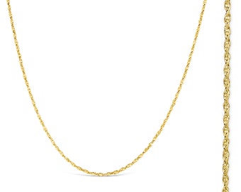 18 Carat Gold Vermeil Rope Chain, Dainty Gold Vermeil Rope Chain, Decorative Rope Chain in 16, 18, 20, 24 or 30 Inches, Gold Chain Necklace