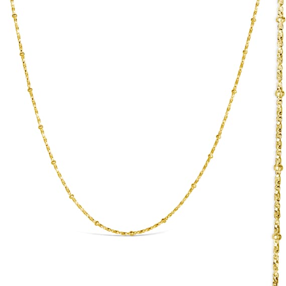 18 Carat Gold Vermeil Beaded Chain Dainty Gold Beaded Chain Necklace in 16 18 20 Inches Etsy