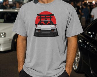 Camiseta JDM Drift, camiseta retro de coches deportivos japoneses, regalo para él con temática de la Puerta Torii del Sol Naciente, regalo para leyendas del drift de los 80.