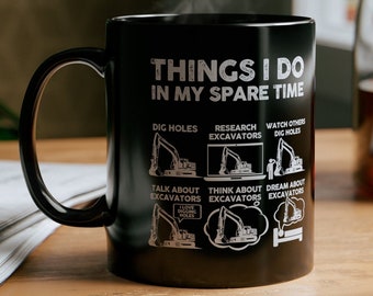 Things I Do in My Spare Time Ceramic Coffee Mug, Funny Car Mug