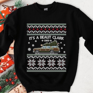 クリスマススウェットシャツ 女性用 – It's a Beaut Clark グラフィック 軽量 クルーネック 長袖 プルオ She's a Beaut Clark - Etsy 